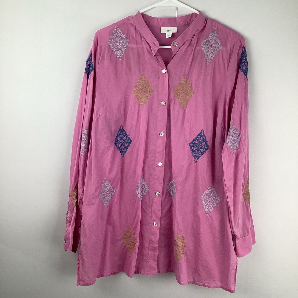 J Jill Button‎ Down Blouse Tunic womens size M